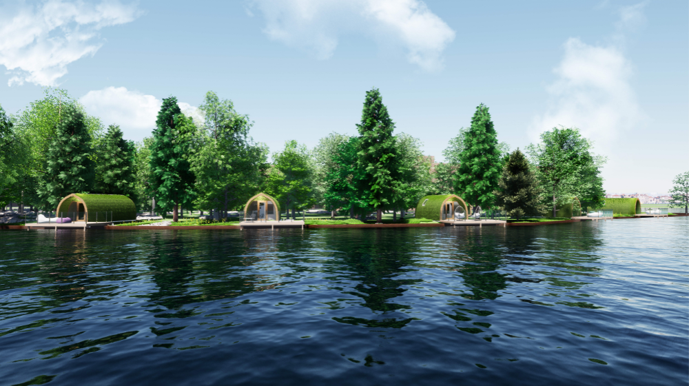 AvantGlamp NEC Daytime Lakeside and Glamping Pods