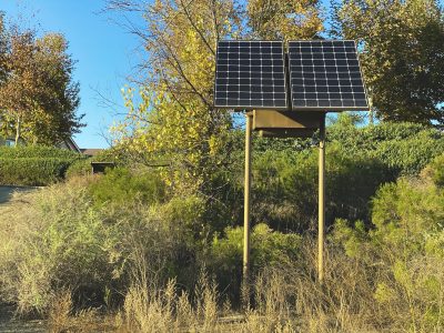Eco pod houses solar panles
