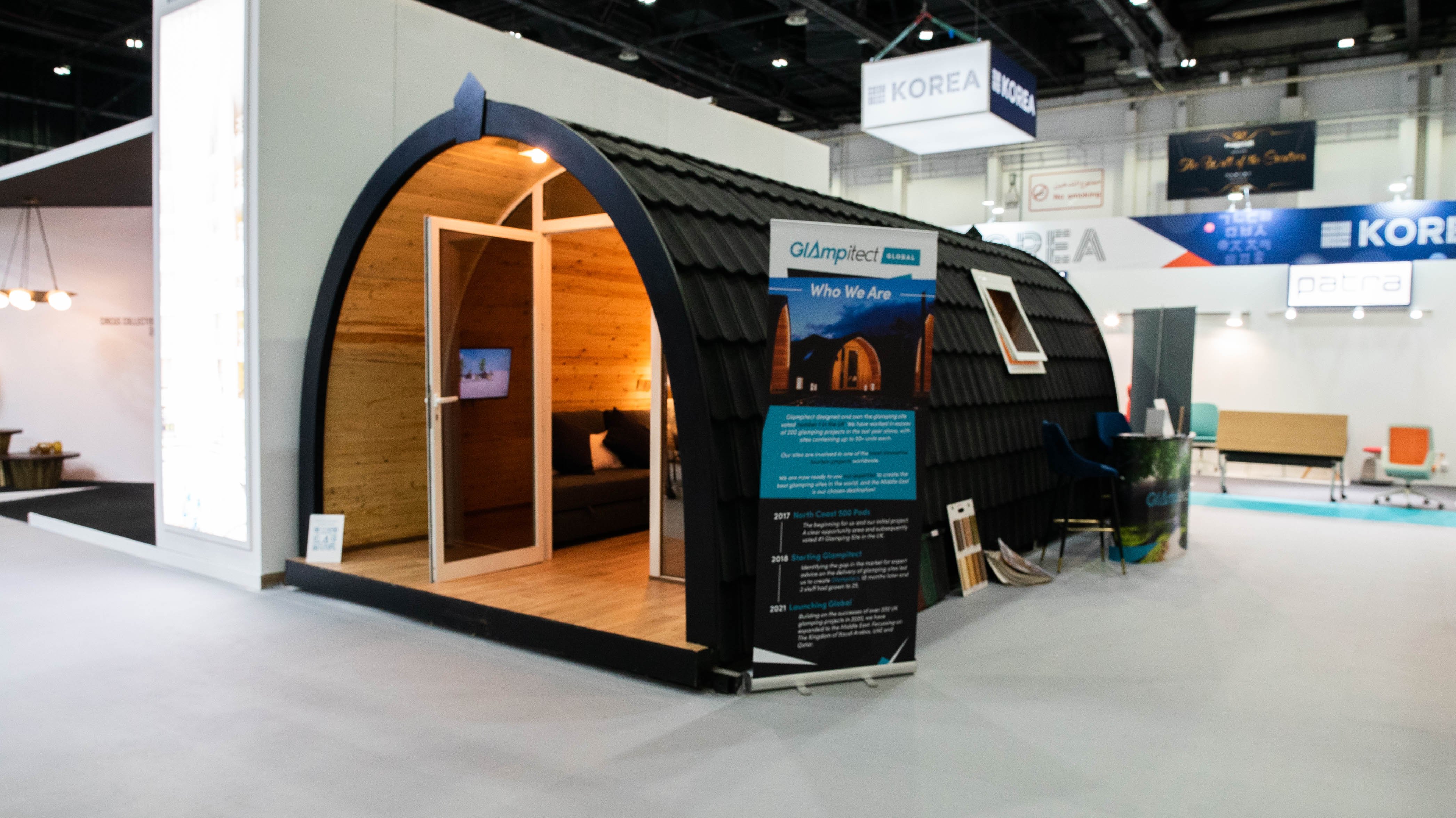 Middle east glamping pod at hotel show