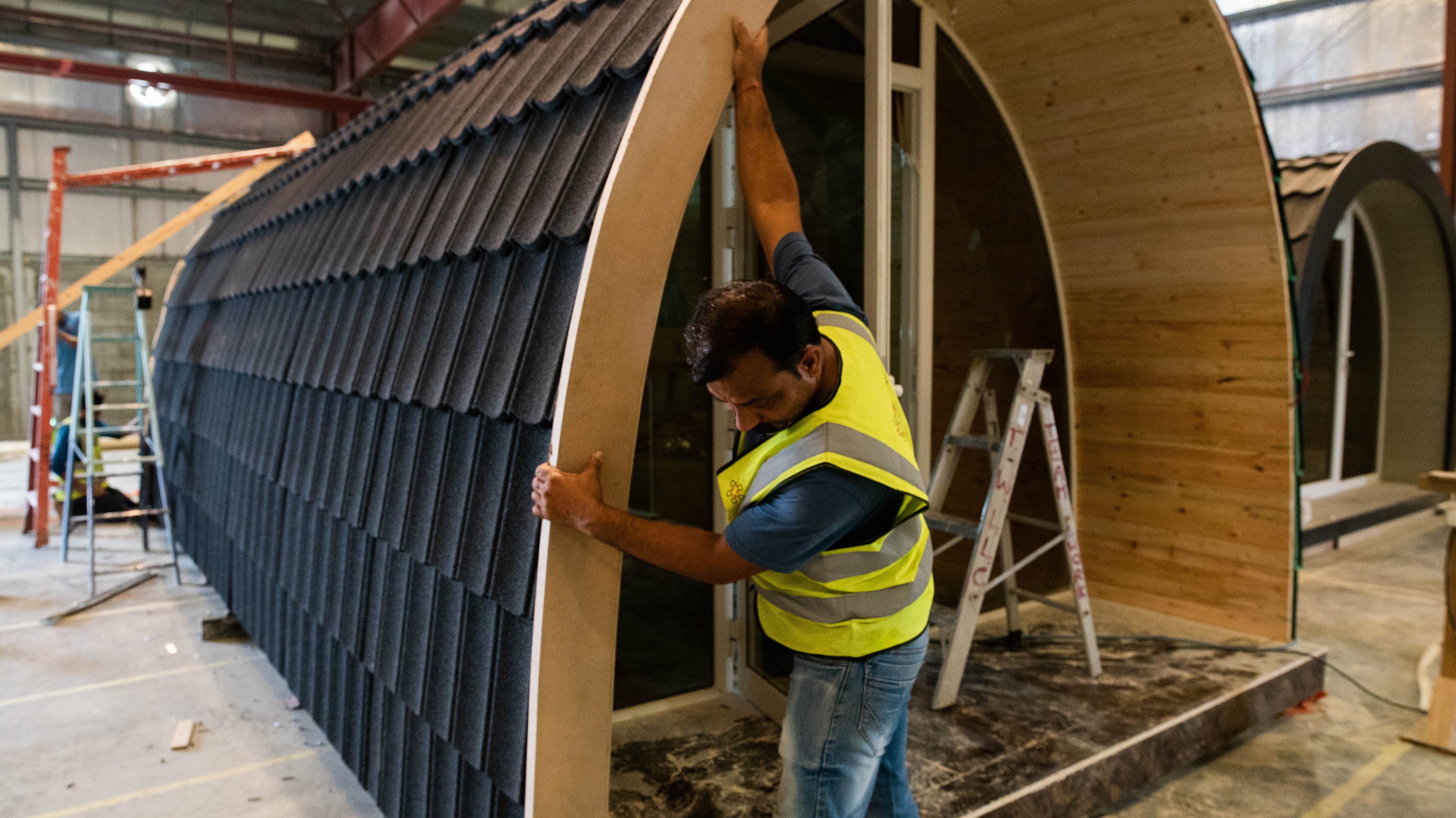 completion of glamping pod build in dubai