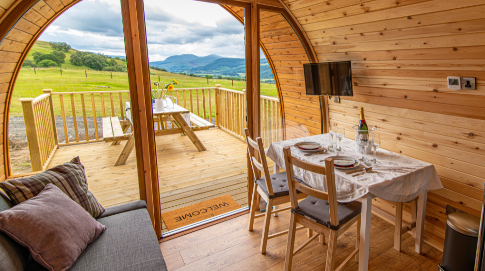 Glamping Pod Wooden Interior