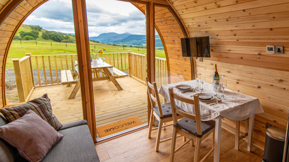 Glamping Pod Wooden Interior 