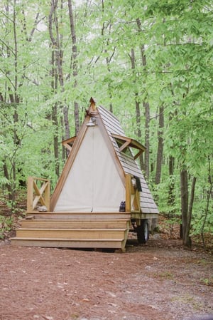 Modern design of a Glamping Pod on Wheels