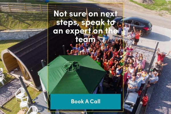 Financing glamping pods, next steps call booking CTA