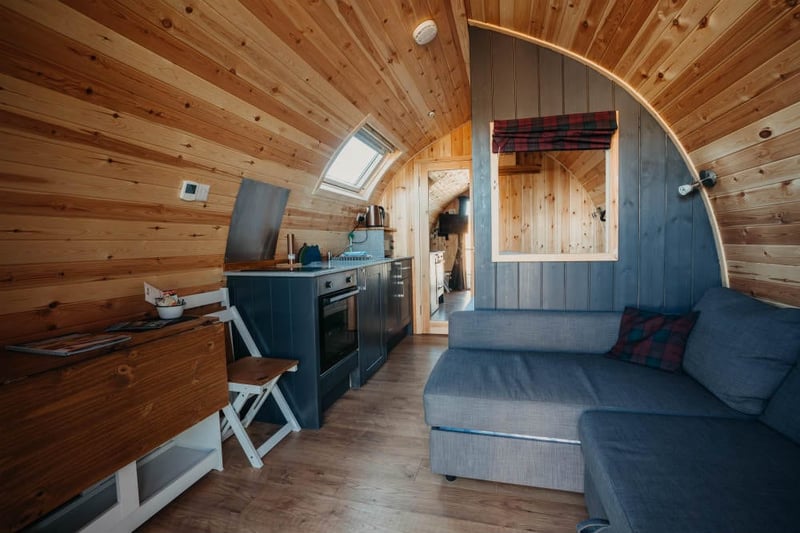 Interior of a glamping pod