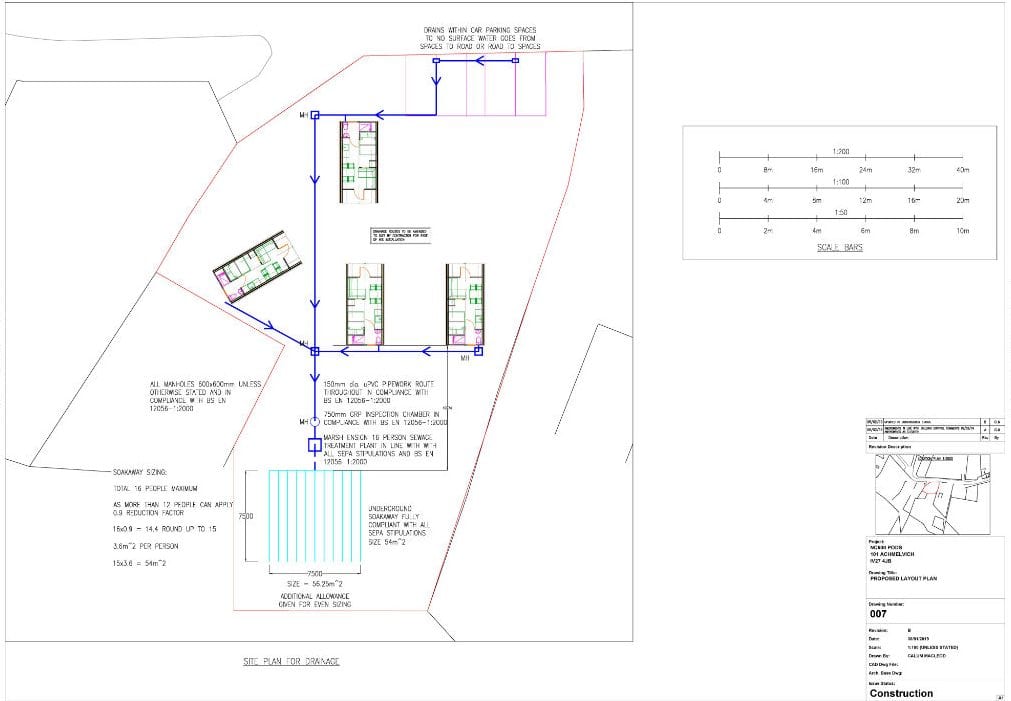 Image of Drainage layout essential for glampin site planning permission
