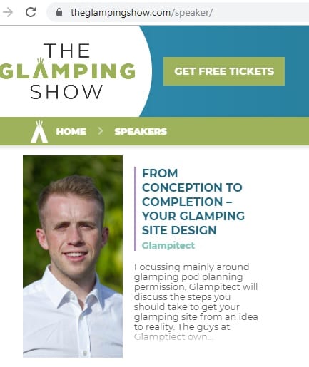 Glampitect speaker Calum Macleod at The Glamping Show 2019