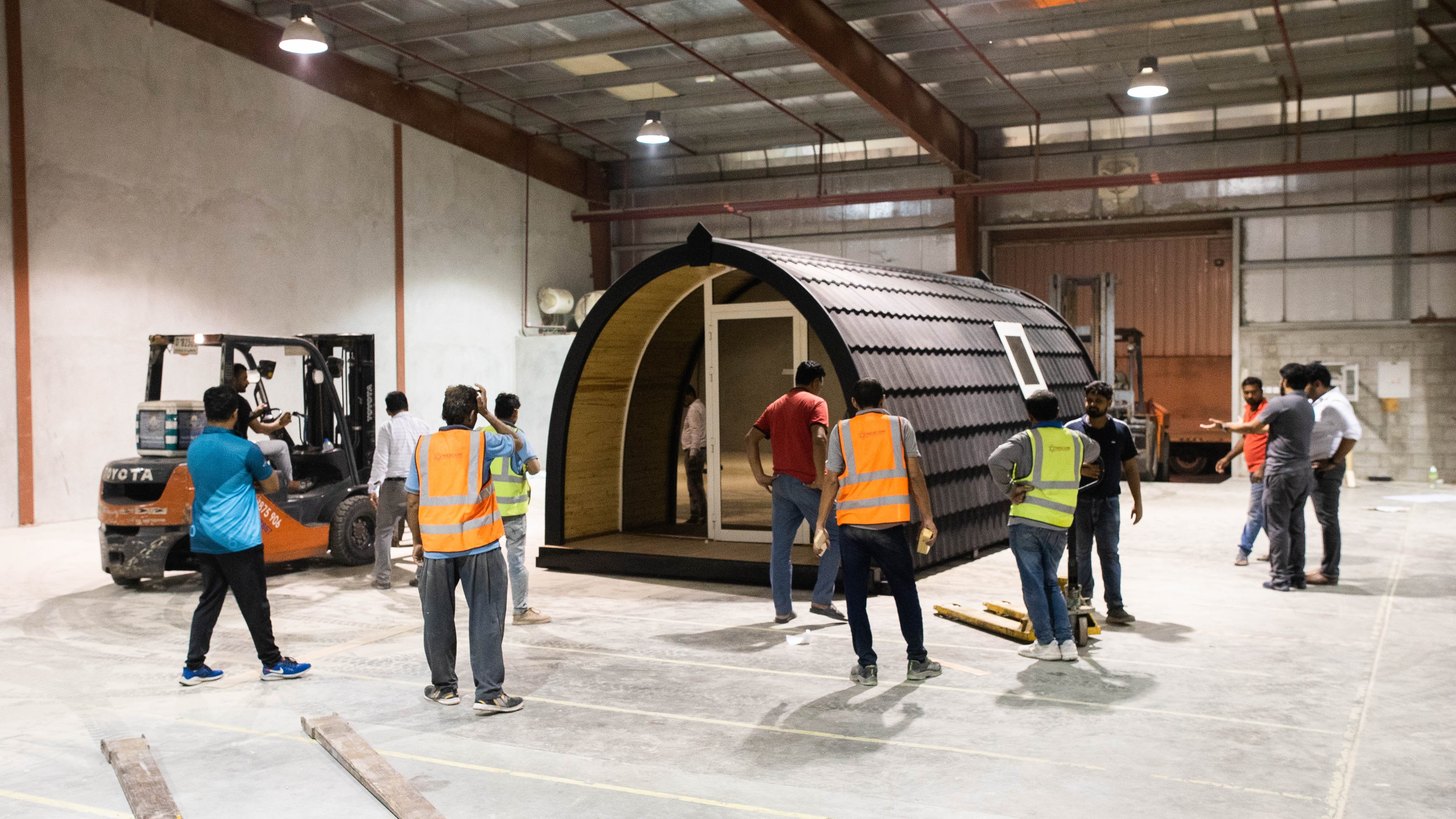 glamping pod being delivered from glampitect factory