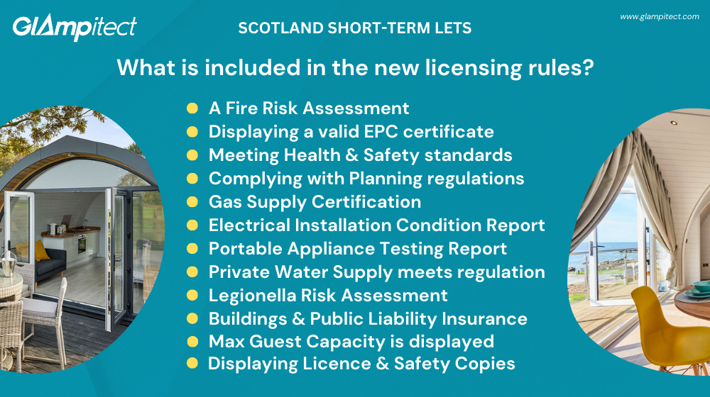 What is included in the new Scotland licensing rules Glamping Pods 