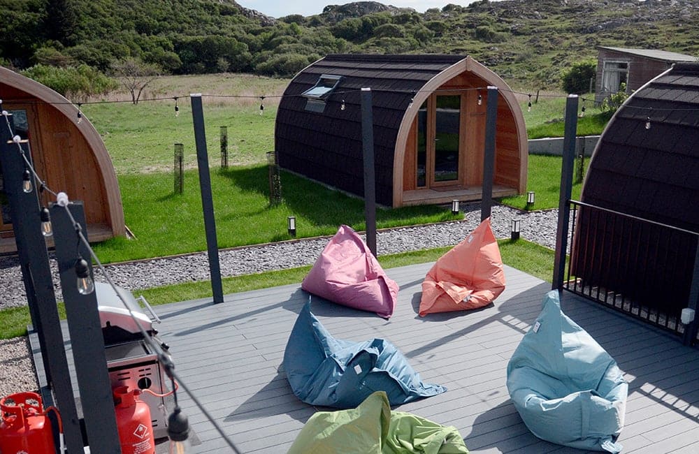 NC500 Pods Communal Area Bean Bags Glamping Pods